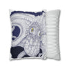 Blue Octopus Kraken Tentacles Ink Art Spun Polyester Square Pillow Case Home Decor