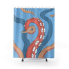 Blue Red Octopus Ocean Modern Funky Bathroom Decor Underwater Sea Creature Theme Coastal Home Gift