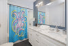 Blue Yellow Octopus Shower Curtain Home Decor