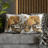 Brown Octopus Art Spun Polyester Square Pillow Case Home Decor