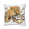 Brown Octopus Art Spun Polyester Square Pillow Case Home Decor