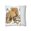 Brown Octopus Art Spun Polyester Square Pillow Case Home Decor