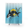 Cute Orca Whale Ink Sun Shower Curtain 71X74 Home Decor