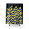 Funky Doodle On Black Ink Shower Curtain 71X74 Home Decor