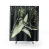 Humpback Whale Green Ink Art Shower Curtains 71 × 74 Home Decor