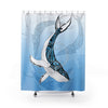 Humpback Whale Tribal Ink Blue Shower Curtain 71X74 Home Decor