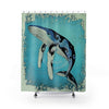 Humpback Woodblock Art Shower Curtain 71X74 Home Decor