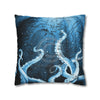 Midnight Octopus Kraken Tentacles Ink Map Art Spun Polyester Square Pillow Case Home Decor