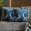 Midnight Octopus Kraken Tentacles Ink Map Art Spun Polyester Square Pillow Case Home Decor