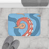 Modern Bold Red Blue Octopus Tentacles Kraken Sea Oceanic Human Made Art Bath Mat Home Decor