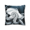 Moonlit Octopus Kraken Art Spun Polyester Square Pillow Case Home Decor