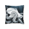 Moonlit Octopus Kraken Art Spun Polyester Square Pillow Case Home Decor