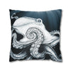 Moonlit Octopus Kraken Art Spun Polyester Square Pillow Case Home Decor