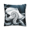 Moonlit Octopus Kraken Art Spun Polyester Square Pillow Case Home Decor