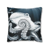 Moonlit Octopus Kraken Art Spun Polyester Square Pillow Case Home Decor