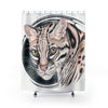 Ocelot Jungle Cat Ink Art Shower Curtains 71 × 74 Home Decor