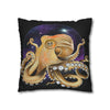 Octopus Cosmic Galaxy Planets Art Spun Polyester Square Pillow Case Home Decor