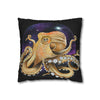 Octopus Cosmic Galaxy Planets Art Spun Polyester Square Pillow Case Home Decor