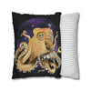 Octopus Cosmic Galaxy Planets Art Spun Polyester Square Pillow Case Home Decor