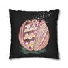 Octopus In The Shell Art Black Spun Polyester Square Pillow Case Home Decor