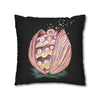 Octopus In The Shell Art Black Spun Polyester Square Pillow Case Home Decor