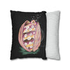 Octopus In The Shell Art Black Spun Polyester Square Pillow Case Home Decor