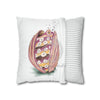 Octopus In The Shell Art White Spun Polyester Square Pillow Case Home Decor