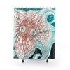 Octopus Ink Teal Orange Ii Shower Curtain 71 × 74 Home Decor