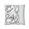 Octopus Kraken Tentacles Ink Art Spun Polyester Square Pillow Case Home Decor