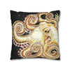 Octopus Kraken Tentacles Ink Coral Black Art Spun Polyester Square Pillow Case Home Decor