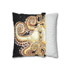 Octopus Kraken Tentacles Ink Coral Black Art Spun Polyester Square Pillow Case Home Decor