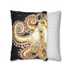 Octopus Kraken Tentacles Ink Coral Black Art Spun Polyester Square Pillow Case Home Decor