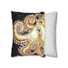 Octopus Kraken Tentacles Ink Coral Black Art Spun Polyester Square Pillow Case Home Decor