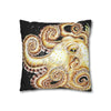 Octopus Kraken Tentacles Ink Coral Black Art Spun Polyester Square Pillow Case Home Decor