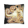 Octopus Kraken Tentacles Ink Coral Black Art Spun Polyester Square Pillow Case Home Decor