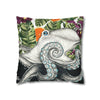 Octopus Kraken Tentacles Ink Exotic Orange Art Spun Polyester Square Pillow Case Home Decor