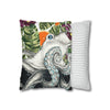 Octopus Kraken Tentacles Ink Exotic Orange Art Spun Polyester Square Pillow Case Home Decor