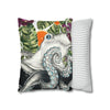 Octopus Kraken Tentacles Ink Exotic Orange Art Spun Polyester Square Pillow Case Home Decor