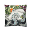 Octopus Kraken Tentacles Ink Exotic Orange Art Spun Polyester Square Pillow Case Home Decor