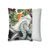 Octopus Kraken Tentacles Ink Exotic Orange Art Spun Polyester Square Pillow Case Home Decor