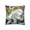 Octopus Kraken Tentacles Ink Exotic Orange Art Spun Polyester Square Pillow Case Home Decor