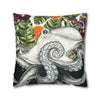 Octopus Kraken Tentacles Ink Exotic Orange Art Spun Polyester Square Pillow Case Home Decor