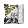 Octopus Kraken Tentacles Ink Exotic Orange Art Spun Polyester Square Pillow Case Home Decor