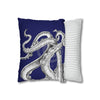 Octopus Kraken Tentacles Navy Blue Ink Art Spun Polyester Square Pillow Case Home Decor