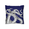 Octopus Kraken Tentacles Navy Blue Ink Art Spun Polyester Square Pillow Case Home Decor