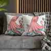 Octopus Pink Teal Planets Art Ii Spun Polyester Square Pillow Case Home Decor