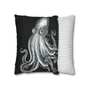 Octopus Stipplink Black White Green Ink Art Spun Polyester Square Pillow Case Home Decor