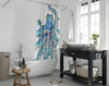 Octopus Tentacles Kraken! Blue Teal On White Shower Curtain Home Decor