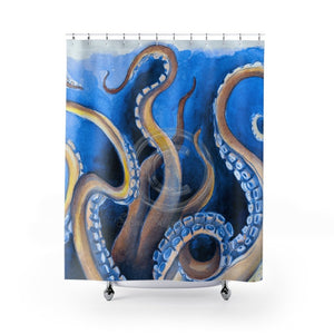 Octopus Tentacles Kraken Blue Yellow Shower Curtains 71 X 74 Home Decor