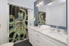 Octopus Tentacles Kraken! Green On Black Shower Curtain Home Decor